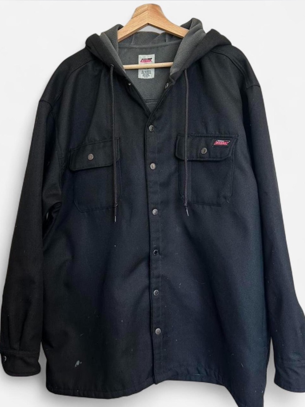 Dickies Men's Fleece Hooded Canvas Shirt Jacket / Workwear Coat